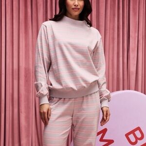 Parke Lavender Stripped Mockneck- L/XL